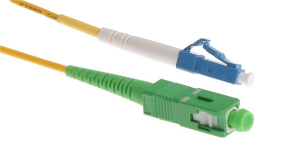 NFO Patch cord, LC UPC-SC APC, Singlemode 9 125, G.657A2, Simplex, 3m