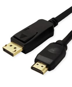Roline VALUE DisplayPort kabel v1.2, DP - UHDTV, M/M, 1.0m, crni