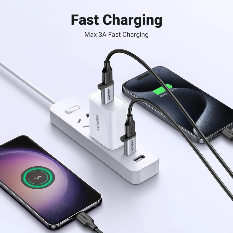 UGREEN adapter USB 3.1 C (Ž) na USB-A 3.0 (M), sivi