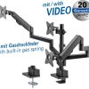 Transmedia Full-Motion Desk Bracket for 3 Flat Screens