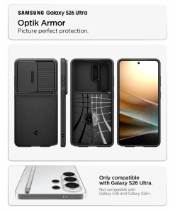 Spigen Optik Armor, crna - Samsung Galaxy S26 Ultra, crna (ACS10687)