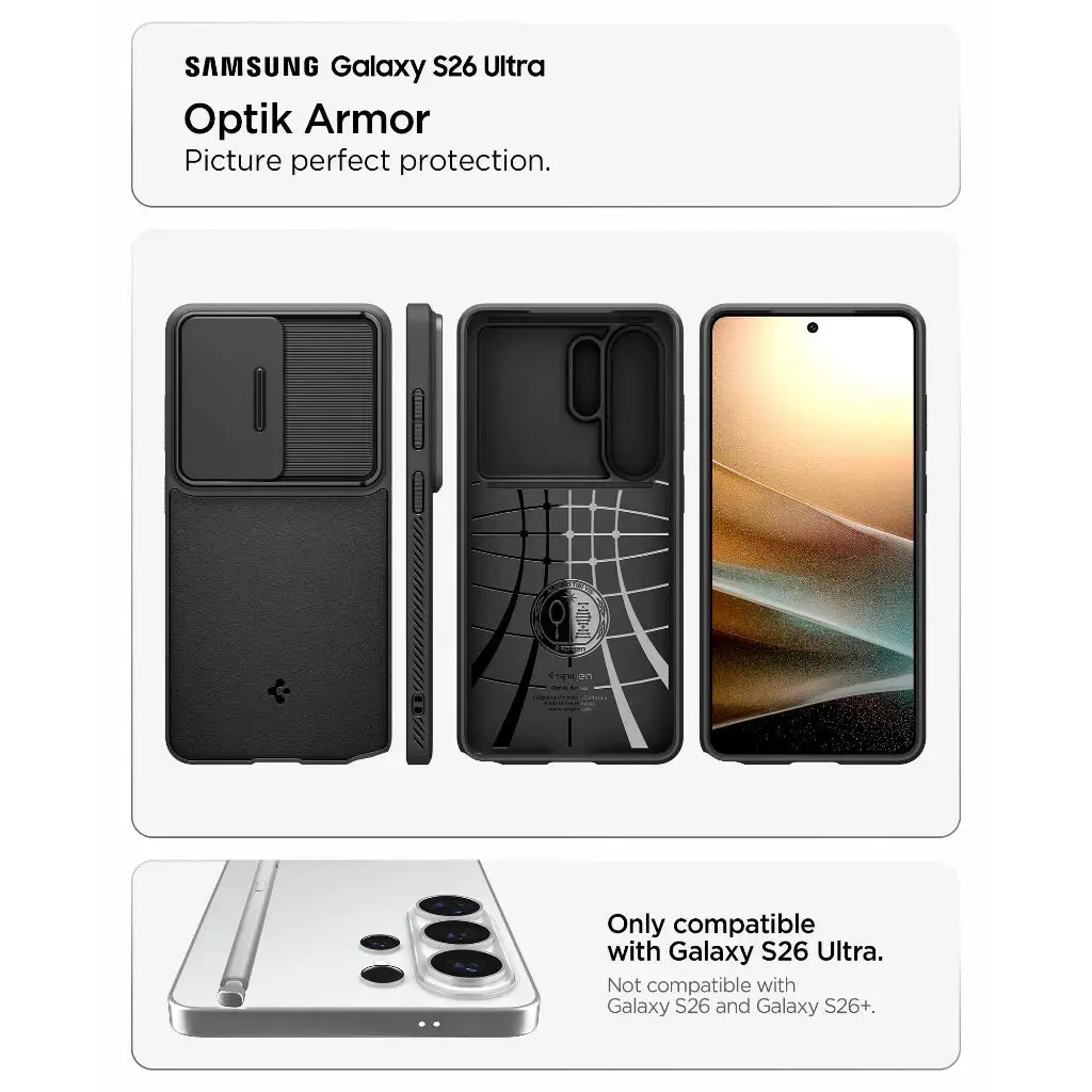 Spigen Optik Armor, crna - Samsung Galaxy S26 Ultra, crna (ACS10687)