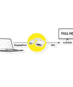 Roline adapter/kabel DisplayPort - DVI-D (24+1), M/F, 0.15m