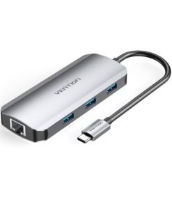 Vention USB-C to HDMI USB 3.0x3 RJ45 PD Docking Station 0,15m