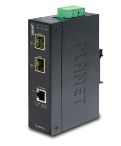 Planet Industrial 10 100 1000T to 2-port 100 1000X SFP Media Converter