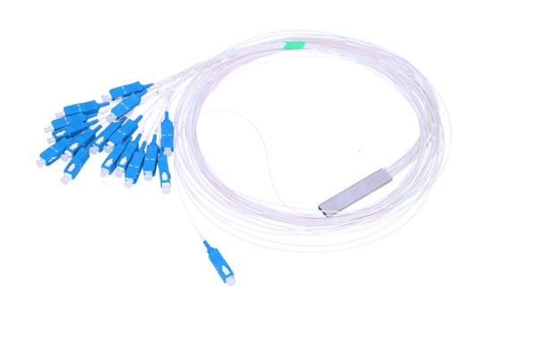 NFO Fiber Optic PLC Splitter, 1:16, Steel Box, SM, G657A, 1,5m, SC UPC