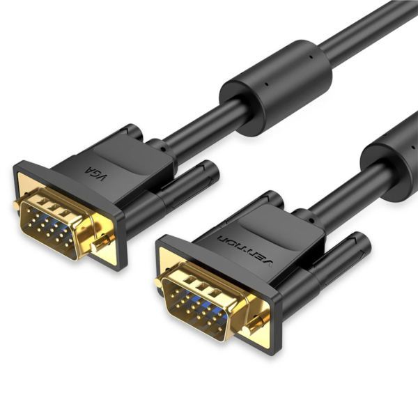 Vention VGA(3 6) Male to Male Cable with ferrite cores, 2m, Black