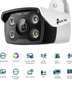 TP-Link VIGI C340 Full color kamera 2K 4MP, H.265+, 4mm leća, RJ45, PoE/12V DC, Night Vision, microSD, dvosmjerni audio, detekcija pokreta, vodootporna IP67, VIGI app
