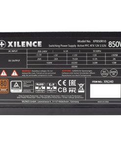 Xilence 850W Gaming, ATX 2.52 80+ BRONZE, aktivan PFC, 2×PCIe, 8×SATA, 20+4-pina, 120mm ventilator, crno