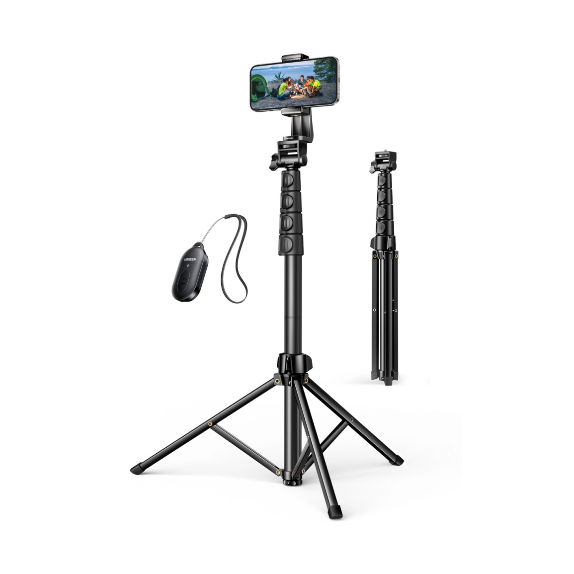 UGREEN Selfie stick 3u1 Tripod s bluetooth daljinskim do 7.2 incha, crni