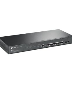 TP-Link Omada JetStream 8-port 2.5Gbit L2+ upravljiv PoE+ preklopnik (Switch), 8×2.5G RJ45 PoE+, 2×10G SFP+, RJ45/Micro-USB Console port, 1U 19" rack mount (240W)