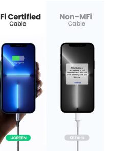 UGREEN Lightning na USB-C (M), MFi, PD, pleteni kabel, 1.0m