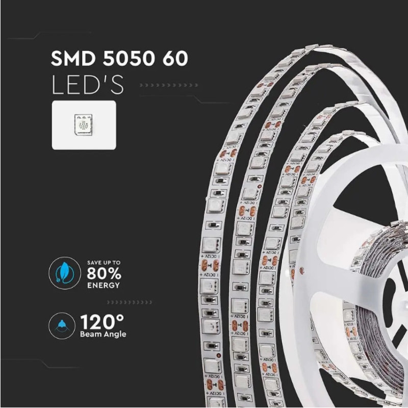 LED traka 5m, SMD 5050, 60LED/m, 11W, 12V, 6400K, IP65