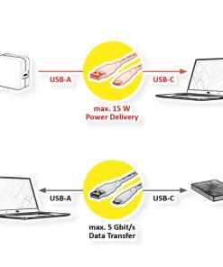 Roline USB3.2 kabel TIP A-C M/M, 1.0m, crni