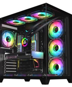 NaviaTec Seafarer Gaming case ATX with 7x ARGB Fans, Tempered Glass Sides
