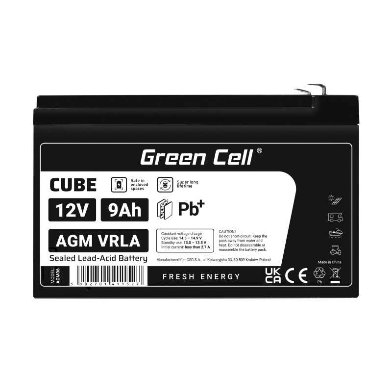 Green Cell (AGM06) baterija AGM 12V/9Ah