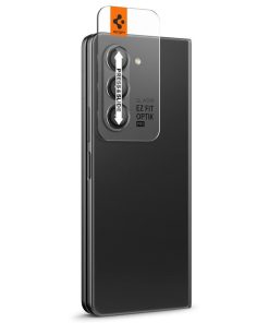 Spigen Glass tR EZ Fit Optik Pro, zaštitno staklo za kameru, 2 kom + okvir za instalaciju, crno - Samsung Galaxy Z Fold5 (AGL06524)