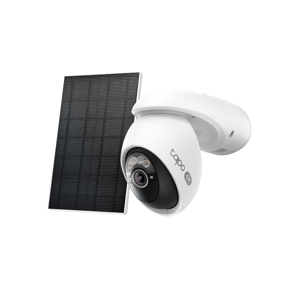 TP-Link Tapo C660 kamera + Tapo A201 Solar panel 4K 8MP(3840×2160 px), F1.6, Full-Color Night Vision, microSD, 2×Spotlights, dvosmjerni audio, detekcija pokreta, vodootporna IP65, Wi-Fi, Tapo app