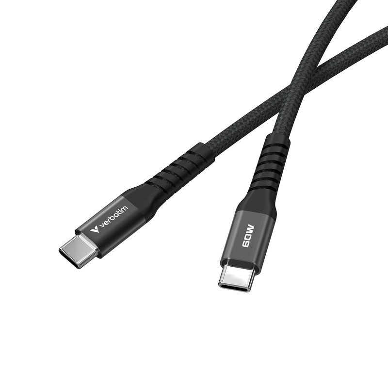 Verbatim Sync & Charge Magnetic kabel USB-C na USB-C, M/M, 60W PD3.0/QC3.0, crni, 1.2m