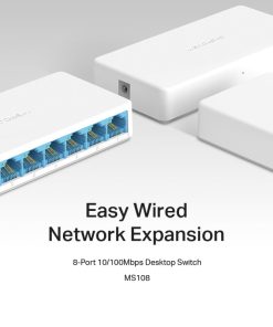 Mercusys 8-port mini Desktop preklopnik (Switch), 8×10/100M RJ45 ports, plastično kućište