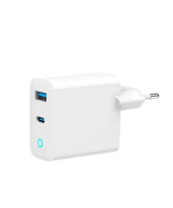 Gembird 2-port 65W GaN USB fast charger, LED, white
