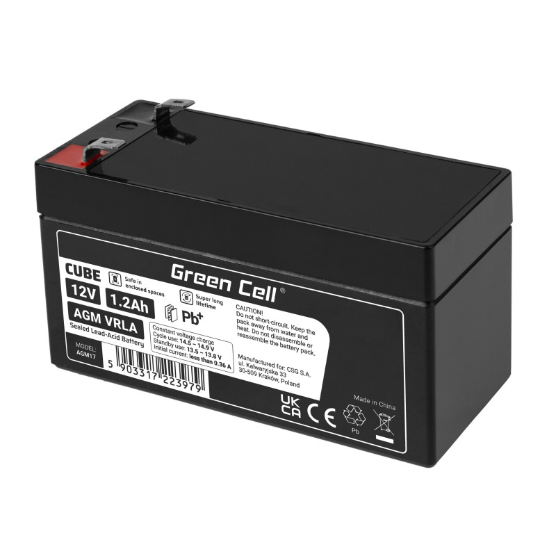 Green Cell (AGM17) baterija AGM 12V 1,2Ah