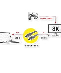 Roline USB-C Thunderbolt 4 kabel, 40Gbit/s, 100W, C-C, M/M, pasivni, 1.0m, crni