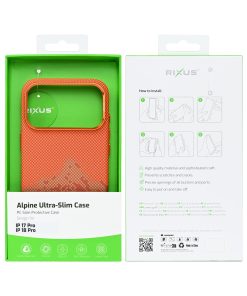 Rixus Alpine Ultra-Slim Case With MagSafe Compatible RXD081 For Apple iPhone 17 Pro, 18 Pro Mountain Orange