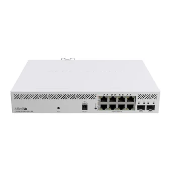 Mikrotik Cloud Smart Switch CSS610-8P-2S+IN, 8×G-LAN PoE-out, 802.3af/at, 2×SFP+ 10G, SwOS, desktop kućište, PSU