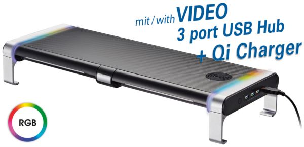 Transmedia Hyper Gaming Monitor Rack, Qi charger