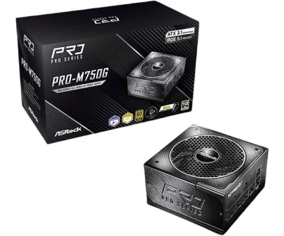 ASRock PSU PRO Series PRO-M750G, 750W, 80 Gold, Modular