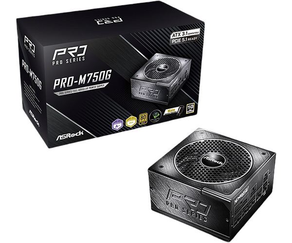 ASRock PSU PRO Series PRO-M750G, 750W, 80 Gold, Modular