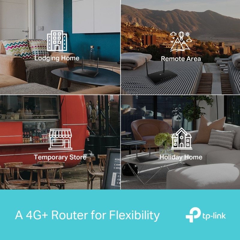 TP-Link AC1200 Archer MR600 bežični usmjerivač, Dual-Band 4G+Cat6, 300Mbps/867Mbps (2.4GHz/5GHz), 802.11a/b/g/n/ac, 1×GWAN, 3×GLAN, microSIM, 2×odvojive antene