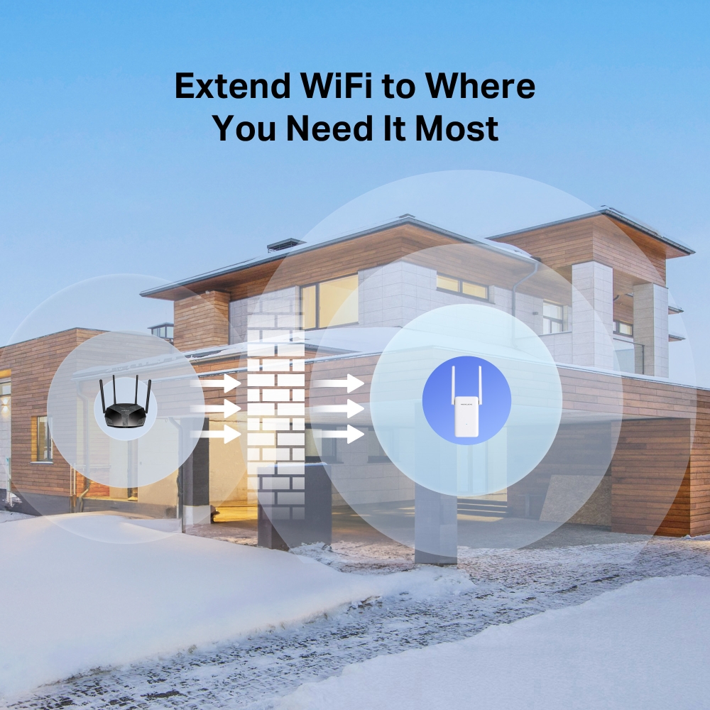Mercusys AX3000 bežični pojačivač dometa (Range Extender Wi-Fi 6) Dual Band 574Mbps/2402Mbps (2.4GHz/5GHz) 1×G-LAN, 2×vanjska antena