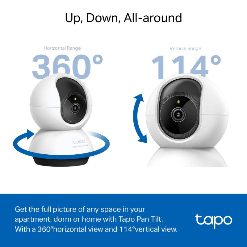 TP-Link Tapo C220 AI kamera 2K QHD, H.264, 360°/114° Pan/Tilt, Advanced Night Vision, microSD, dvosmjerni audio, AI detekcija pokreta, Wi-Fi, Tapo app