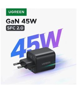 UGREEN 45W USB-C GaN, Quick Charge, crni