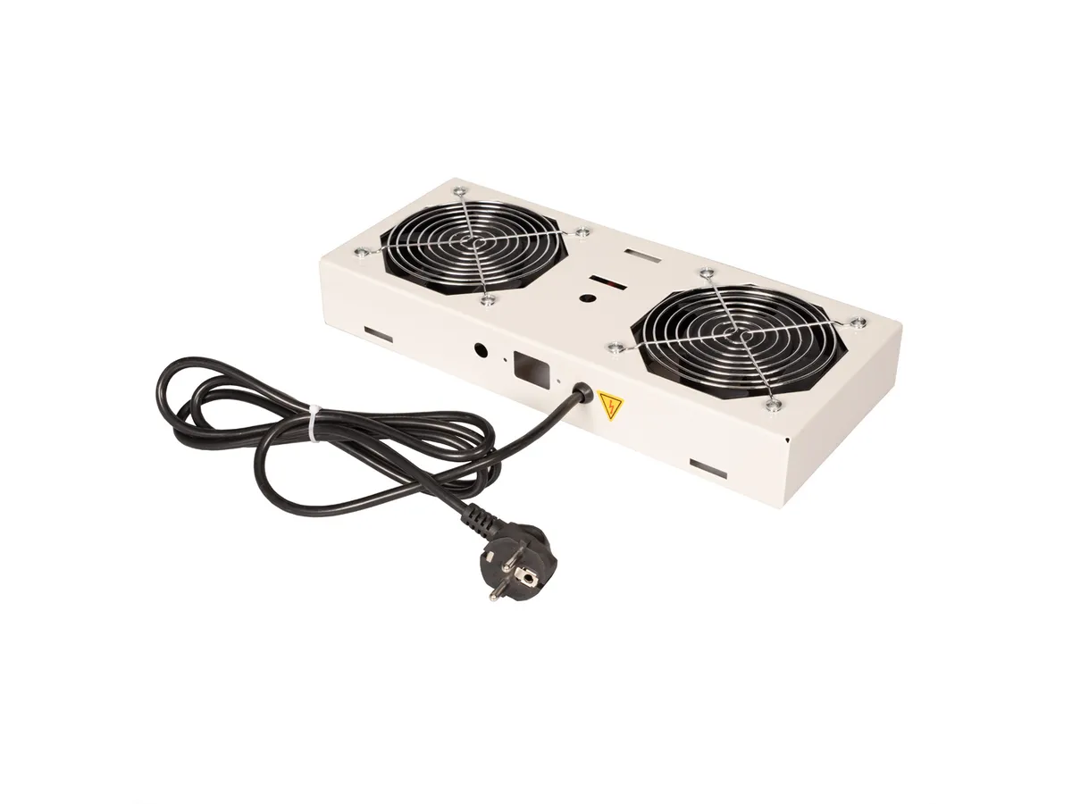 Roline 19" krovni ventilacijski modul s 2 ventilatora za zidne ormare, sivi