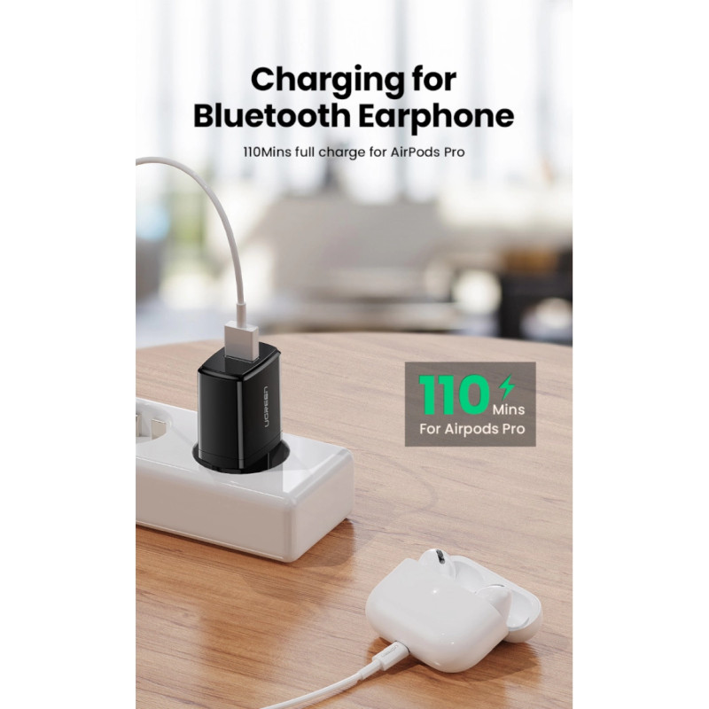 UGREEN zidni punjač 10.5W, 5V/2.1A, USB-A, crni