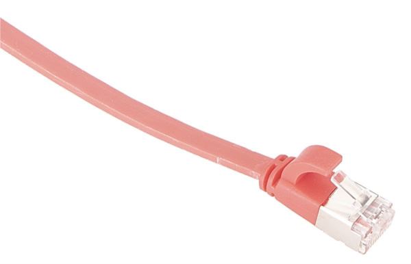 Masterlan comfort patch cable U FTP, flat, Cat6A, 0,25m, red, LSZH