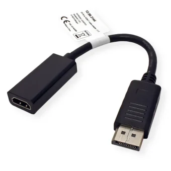 Roline VALUE adapter/kabel DisplayPort - HDMI, M/F, v1.2, 4K, 0.15m