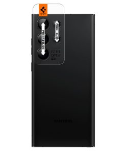 Spigen Glass EZ Fit Optik Pro, zaštitno staklo za kameru telefona, 2 kom, crno - Samsung Galaxy S23 Ultra (AGL05950)