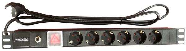 NaviaTec PDU (Power Distribution Unit) sa 6x Schuko priključaka, kabel Schuko, 19"