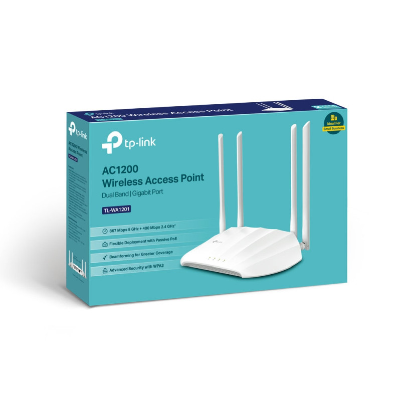 TP-Link AC1200 bežična pristupna točka (Dual-Band AP) 300Mbps/867Mbps (2.4GHz/5GHz), 802.11ac/a/n/g/b, Pasivni PoE, 1×GLAN, 4×fiksne antene