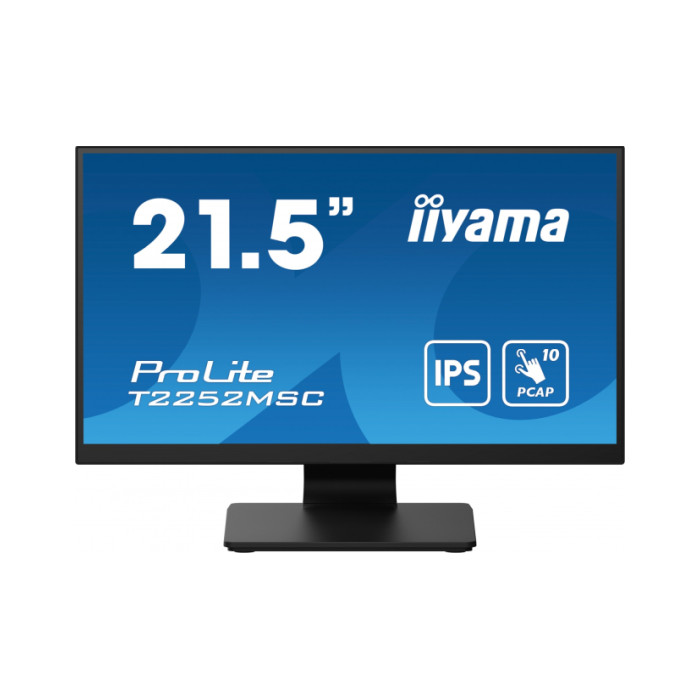IIYAMA 22" T2252MSC-B2AG FHD (1920×1080) IPS, 16:9, 5ms, 250 cd/m2, 1000:1, 1xHDMI, 1xDP, 2xUSB-A, zvučnici, crni