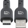 Manhattan kabel USB 2.0 Type-A to Type-C, 3m, crni