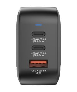 Verbatim Mini GaN zidni punjač 70W, 2×USB-C/1×USB-A, PD/QC 3.0