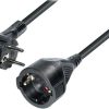 Transmedia Schuko flat plug Extension cable, Angled, 2m