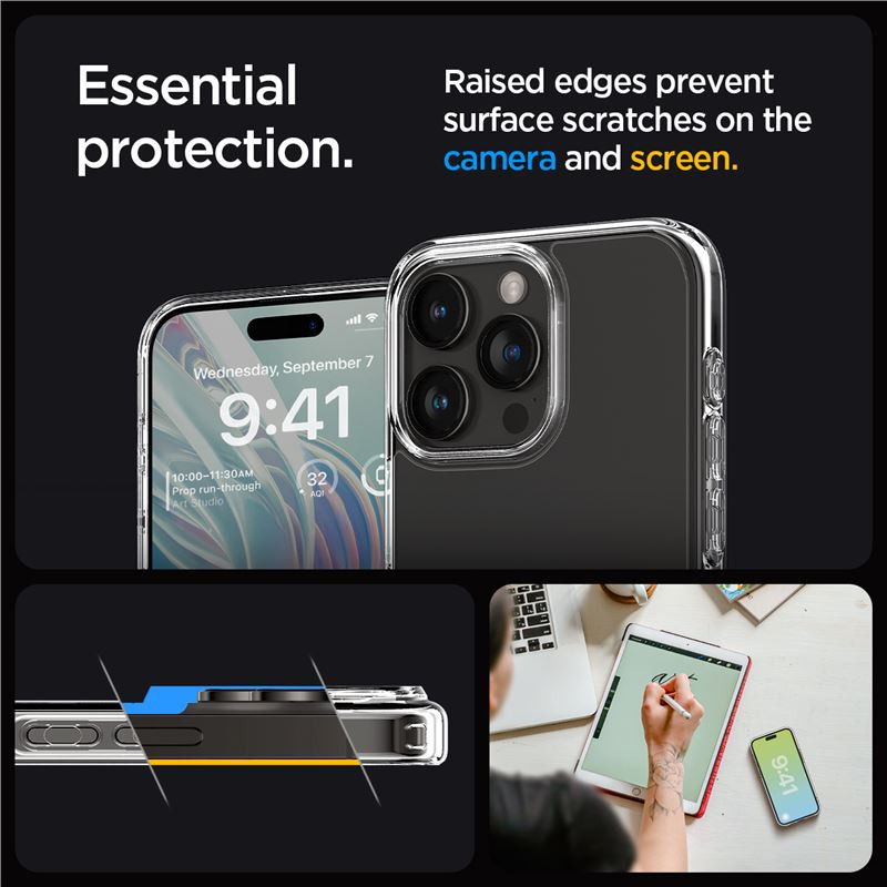 Spigen Crystal Hybrid, zaštitna maska za telefon, prozirna - iPhone 15 Pro Max (ACS06446)