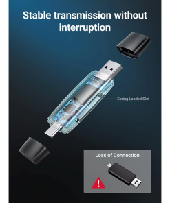 UGREEN čitač memorijskih kartica USB-C + A, TF/SD kartice, crni