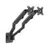 Gembird Adjustable wall 2-display mounting arm, up to 27”, 7 kg